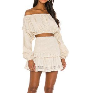 NWT SPELL Lola Ruched Mini Skirt